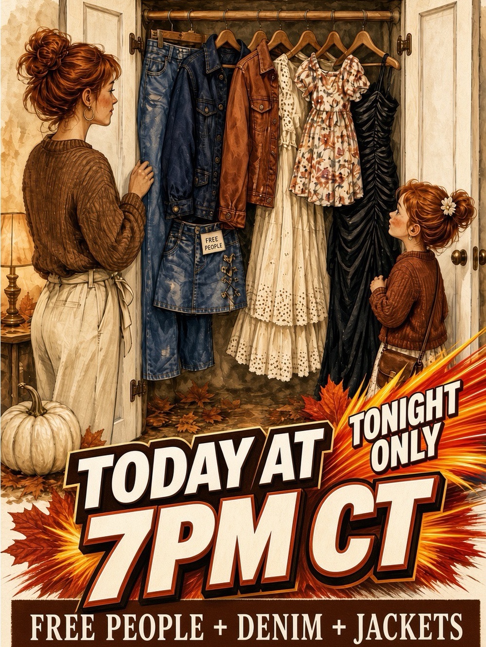 TONIGHT 7pm CT ALL FALL SOME STARTS AT $5 MAMA & MINIS MANY SIZES